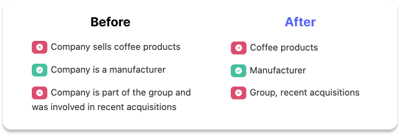 Improved explanations interface